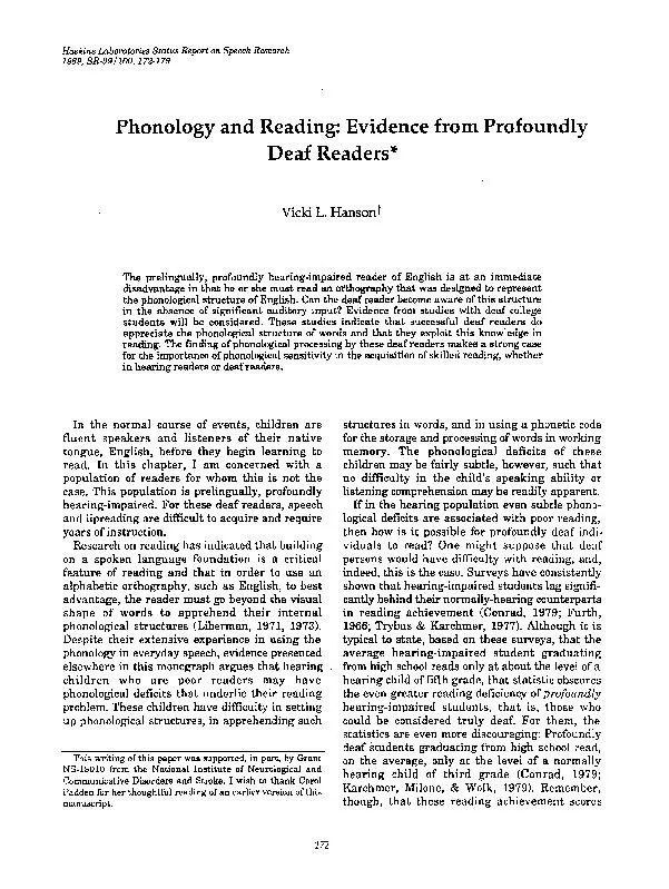 PhonologyandReading:EvidencefromProfoundlyDeafReaders179M.Gruneberg
..