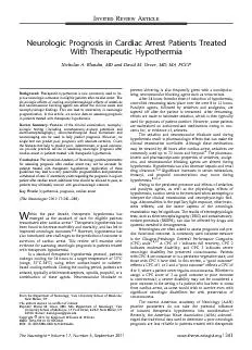 NeurologicPrognosisinCardiacArrestPatientsTreatedWithTherapeuticHypoth