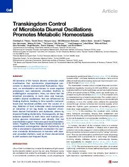 TranskingdomControlofMicrobiotaDiurnalOscillationsPromotesMetabolicHom