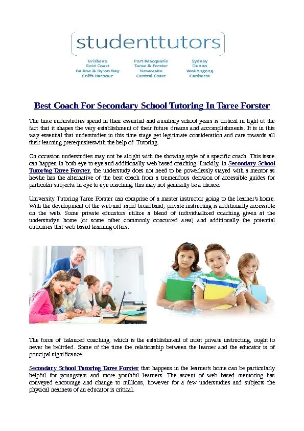 Best Coach For Secondary School Tutoring In Taree Forster