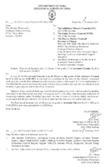 GOVERNMENT OF INDIA GEOLOGICAL SURVEY OF INDIA Dated t