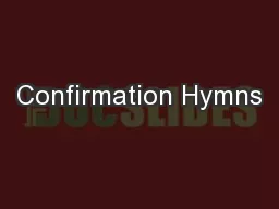 Confirmation Hymns