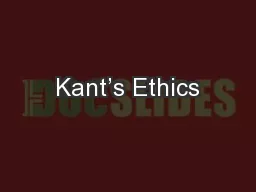 Kant’s Ethics