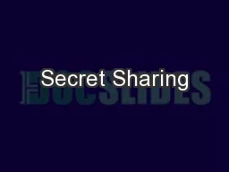 Secret Sharing