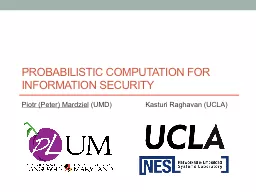 Probabilistic Computation for Information Security