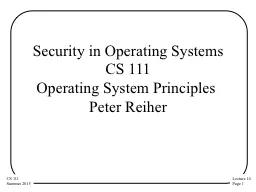 Security in Operating Systems