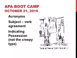APA Boot Camp