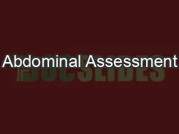 Abdominal Assessment