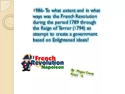 1986- To what extent and in what ways was the French Revolu