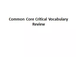 Common Core Critical Vocabulary Review