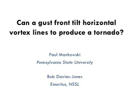 Can a gust front tilt horizontal vortex lines to produce a