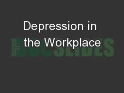 Depression in the Workplace