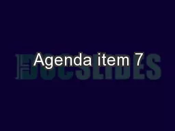Agenda item 7
