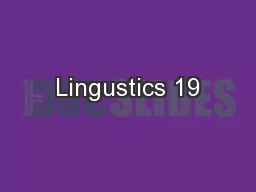 Lingustics 19
