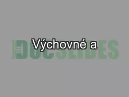 Výchovné a