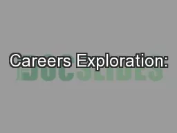 Careers Exploration: