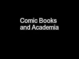 Comic Books and Academia