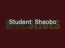 Student: Shaobo