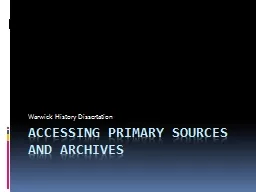 Accessing Primary Sources and Archives