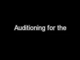 Auditioning for the