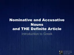 Nominative and Accusative Nouns