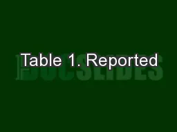 Table 1. Reported