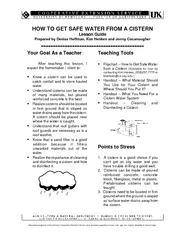 HOW TO GET SAFE WATER FROM A CISTERN Lesson Guide Prep