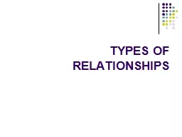 TYPES OF RELATIONSHIPS