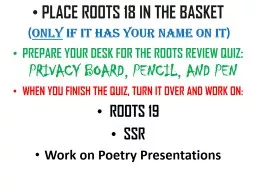 PLACE ROOTS