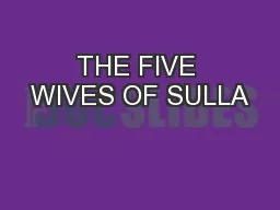 THE FIVE WIVES OF SULLA