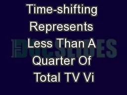 Time-shifting Represents Less Than A Quarter Of Total TV Vi