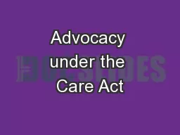 Advocacy under the Care Act