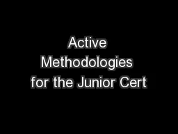 Active Methodologies for the Junior Cert