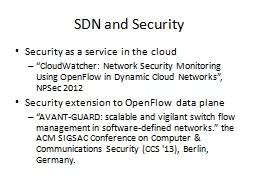 SDN and Security
