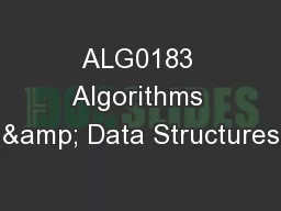 ALG0183 Algorithms & Data Structures
