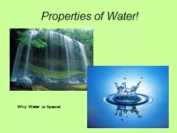 Properties of Water!