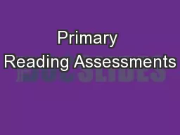 Primary Reading Assessments
