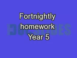 Fortnightly homework Year 5