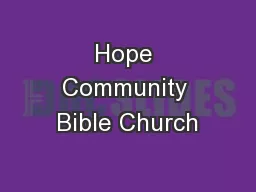 Hope Community Bible Church