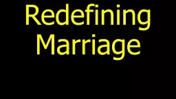 Redefining Marriage