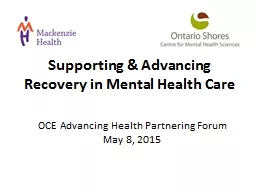 Supporting & Advancing Recovery in Mental Health Care