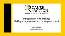 Transparency Tools Training: