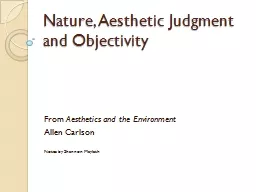 Nature, Aesthetic Judgment and Objectivity