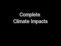 Complete Climate Impacts