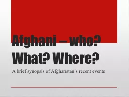 Afghani – who? What? Where?