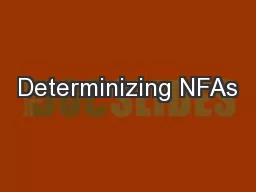 Determinizing NFAs