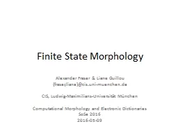 Finite State Morphology