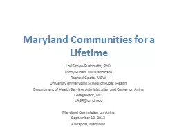 Maryland Communities for a Lifetime