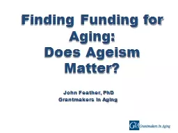Finding Funding for Aging:
