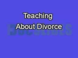 Teaching About Divorce